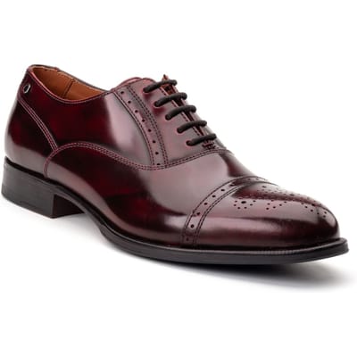 Base London Franklin Leren Heren Bordo Oxford Schoenen