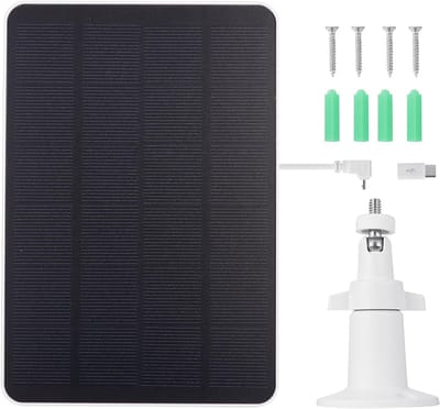 Zonnepaneel Kit - Camera Oplader - Continue Stroom - Weerbestendig Ontwerp - 4W - Wit