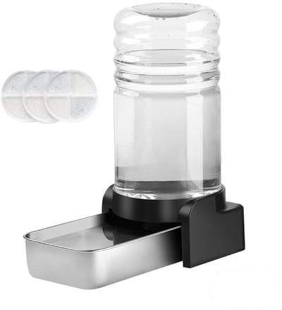 5.7L Water Dispenser voor Honden en Katten, Automatische Drinkfontein met RVS Drinkbak & 3 Filters, Zwaartekracht Drinkfles voor Middelgrote/Grote Huisdieren