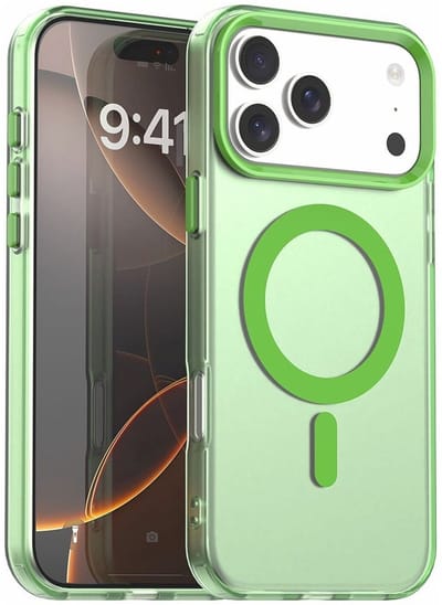 MagSafe Compatibel Backcover Hoesje Geschikt voor Apple iPhone 17 Pro Max - Groen & Semi-Transparant Design - Stijlvol & Goede Bescherming
