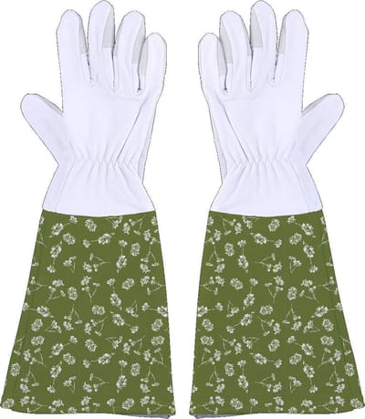 Esschert Design Tuinhandschoenen Manchet Canvas/leer Groen Maat M