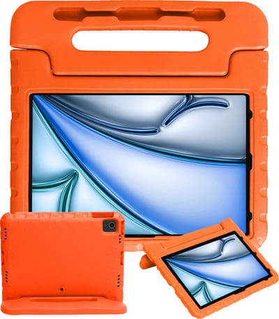 Hoesje - Geschikt voor Apple iPad Air (2024/2025/2026) - 13 inch - Kinderhoes Shockproof Bumper - Kidsproof Case - Tablethoes - Kinder Hoes Cover - Oranje