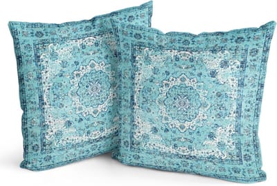 Set van 2 Boho Kussenhoezen met Antiek en Vintage Ontwerp - Dubbelzijdige Patronen voor Tuinbank en Bed - Zachte Decoratieve Kussens van 40x40cm en 16x16 Inch