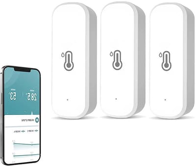 Slimme Temperatuur Sensor - Hygrometer Thermometer - Thuis Klimaat Monitoren - APP Remote Monitoring - 70mm - Wit