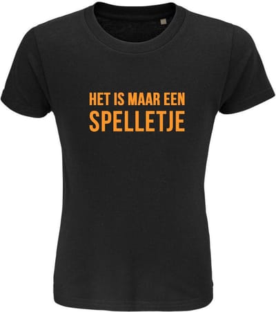 Strijkapplicatie - Voetbal - Het is maar een spelletje ( oranje )