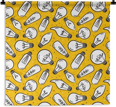 Wandkleed - Wanddoek - Cartoon - Lampen - Patronen - 180x180 cm - Wandtapijt