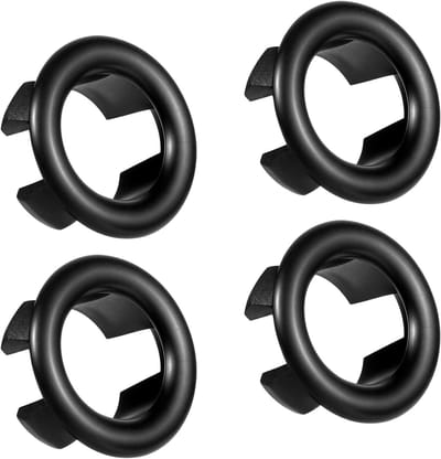 Gootsteen Overloop Ring - Wastafel Overloop Deksel - Gat Verbergen - Krasbestendig PVC Materiaal - 4 stuks - Zwart