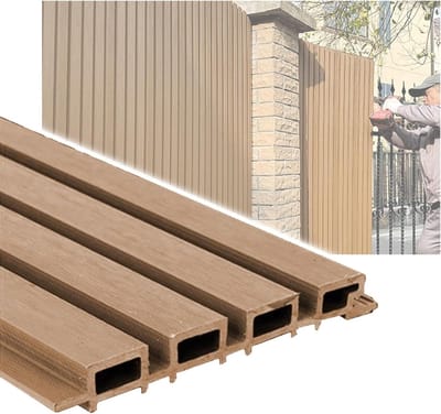 Privacy Hek Scherm - Tuin Barrière - Buitenruimte Afschermen - Hout Kunststof Composiet - 216x180cm - Houtkleur