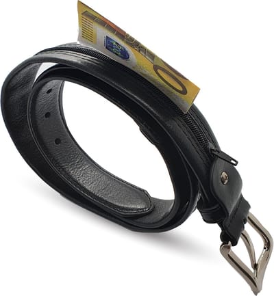 Moneybelt - Geldriem - Riem met rits - Riem met geheimvak - 95 - Leer