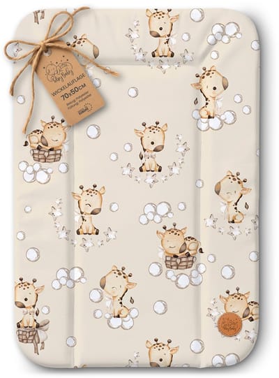 Verschoonmat Waterdicht Afwasbaar Baby 70x50 cm - Voor Verschoningsmeubel Verschoningselement Commode Wasmachine Zachte Hygiënische Mat Makkelijk Schoon Te Maken Oeko-Tex Giraffen