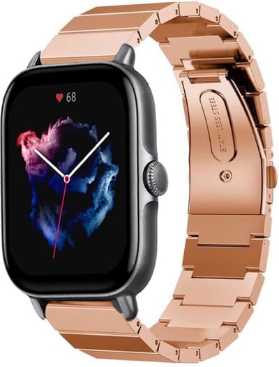 Metalen bandje geschikt voor Xiaomi Amazfit Bip / Bip Lite / Bip S / Bip U / Bip U Pro / Amazfit GTS / GTS 2 / GTS 3 / GTS 4 - Mini bandje staal metalen bandje staal - Rosegoud