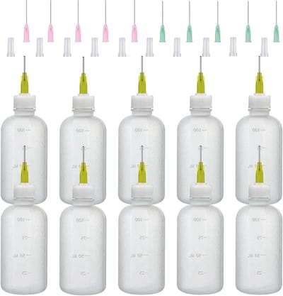 Set van 10 Knijpflesjes met 20 Naalden, 10 Doppen en Lijmpunt voor DIY en Industrieel Gebruik, 100ml Lijmfles Dispenser voor Precisie en Gemak