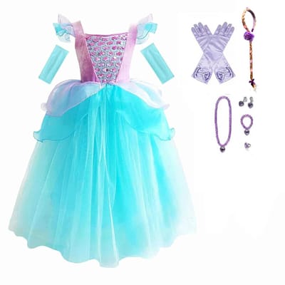 Prinsessenjurk meisje zeemeermin - verkleedkleding - maat 98/104 - carnavalskleding - cadeau meisje -