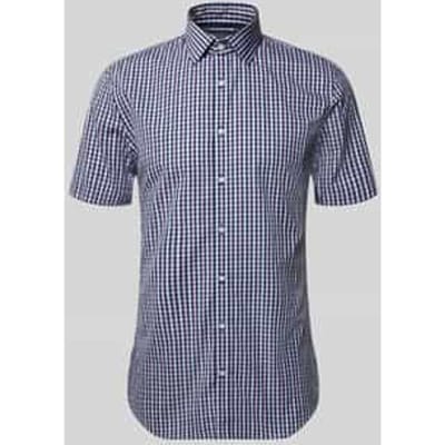 slim fit zakelijk hemd van katoen met kentkraag