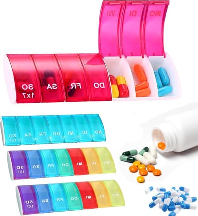 Tablettenbox voor 7 dagen - Draagbare pillendoos en medicijndoos voor vitamines, medicijnen en visolie - Handige organizer voor dagelijkse medicatie