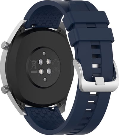 Strap-it 20mm - siliconen stripe horlogeband geschikt voor Samsung Galaxy Watch 7 (40 & 44mm) / Galaxy Watch 6 (Classic) / Watch 5 / 5 Pro / Watch 4 (Classic) / Watch 3 41mm / Watch 1 42mm / Watch Active (2) / Watch FE / Gear Sport - donkerblauw