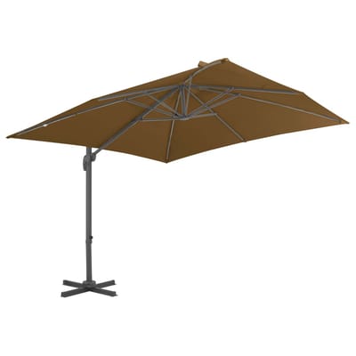 vidaXL - Zweefparasol - met - aluminium - paal - 300x300 - cm - taupe