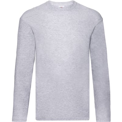 Fruit of the Loom Heren R T-Shirt met lange mouwen (Heide Grijs)