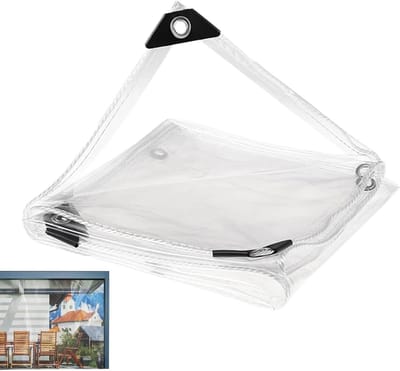 Transparant Zeildoek - Regenzeil Waterdicht - Buiten Beschermen - Versterkte Randen - 2x1.5m - Transparant