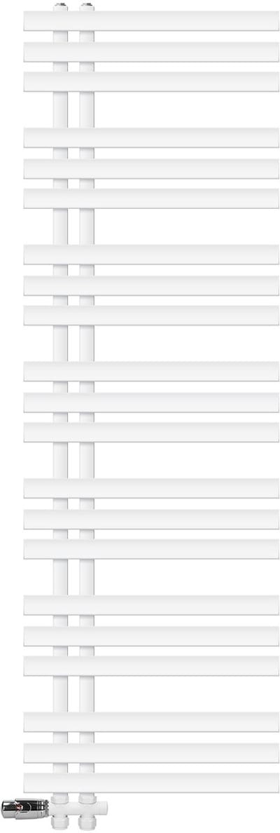Badkamerradiator middenaansluiting 500x1600 mm Wit met onderaansluitset LuxeBath