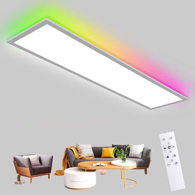 Oraymin LED Plafondlamp 120x30 cm - 40W - RGB Dimbaar - Met Afstandsbediening - Woonkamer Keuken