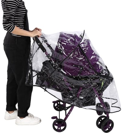 Universele Regenbescherming voor Kinderwagens - Waterdichte PVC Regenkap met Windscherm