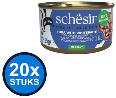 20x Schesir - Tonijn & Witvis in Gelei - Kattenvoer Natvoer - 85g