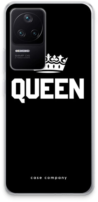 Case Company® - Hoesje geschikt voor Xiaomi Poco F4 hoesje - Queen zwart - Soft Cover Telefoonhoesje - Bescherming aan alle Kanten en Schermrand