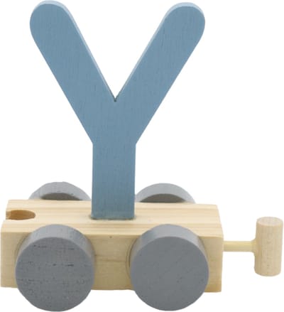 Lettertrein Y blauw | * totale trein pas vanaf 3, diverse, wagonnetjes bestellen aub