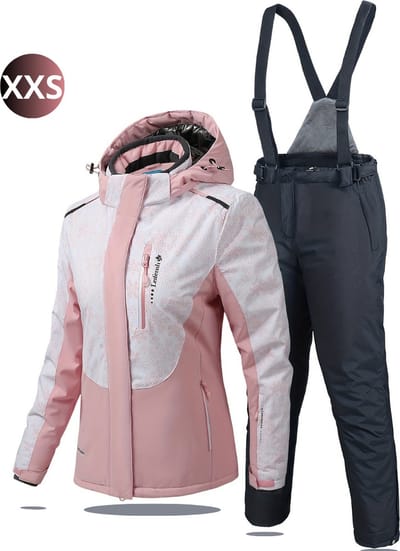 Bovista Ski Suit - Skipak - SkiBroek - Wintersport - Skijas - Dames - 2-Delig - Zalmroze - Maat XXS