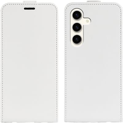 Voor Samsung Galaxy S24+ 5G R64 textuur verticale flip lederen telefoonhoes (wit)