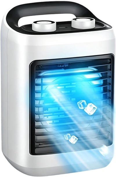 Mini Airconditioner - Persoonlijke Koeler - Persoonlijke Verkoeling - Stille USB Oplaadbaar - 26 x 15 x 26 cm - Wit