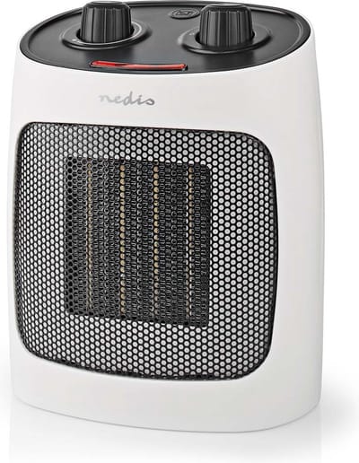 Nedis Keramische PTC-Ventilatorkachel - 1000 / 2000 W - 2 Verwarmingsmodi - Instelbare thermostaat - Oververhittingsbeveiliging - Omvalpreventie