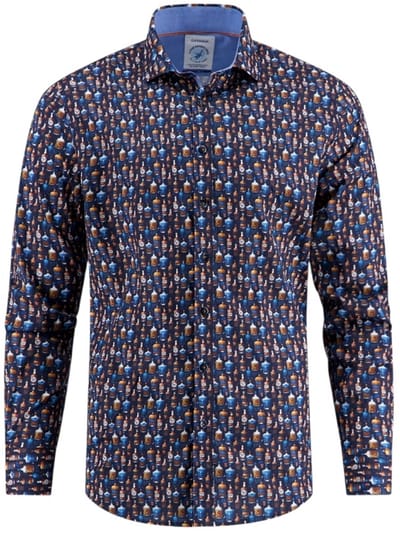 A Fish Named Fred Shirt bottle row Navy (32.001.604)
