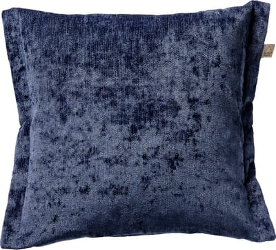 Dutch Decor LEWIS - Kussenhoes 45x45 cm - fluweel - met sierrand - Insignia Blue - donkerblauw - met rits - zonder binnenkussen
