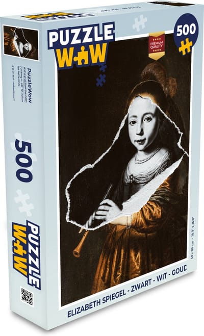 Puzzel Elizabeth Spiegel - Zwart - Wit - Goud - Legpuzzel - Puzzel 500 stukjes