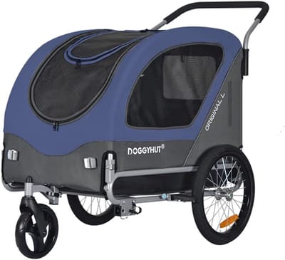 Fietsaanhanger en Hondenbuggy 2-in-1 voor Honden tot 35 kg - Ideaal voor Grotere Honden