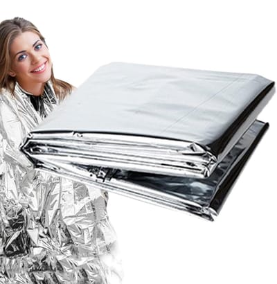 Nooddeken Warmtedeken - Survival Deken - Outdoor Noodsituaties - Compact En Reflecterend - 8 x 11 cm - Goud Zilver