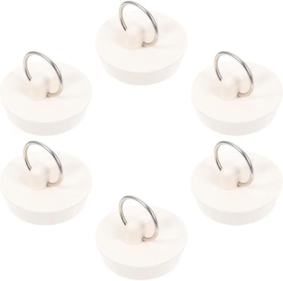 Rubber Stopper Set - Afsluiters - Water Dicht Maken - Met Ophangring - 6 Stuks - Wit
