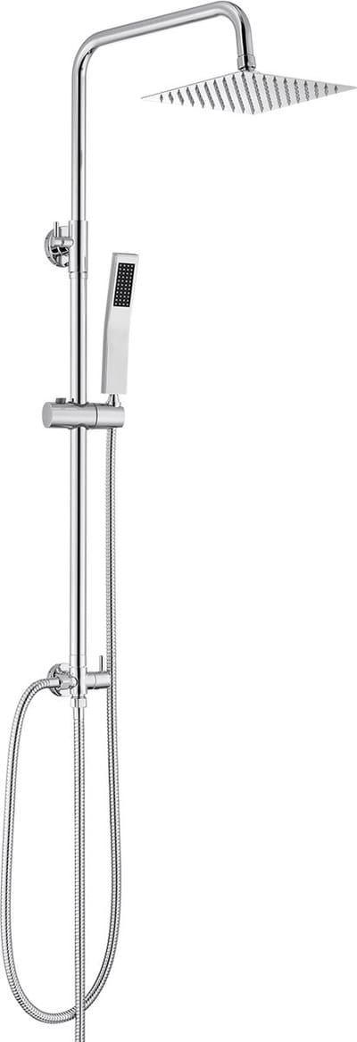 Sofetiy Max Regendouche - Zonder kraan - Roestvrijstalen Doucheset - 8 inch Douchekop - Vierkante Handdouche - Duurzame Messing Omsteller voor Badkamer - Chroom