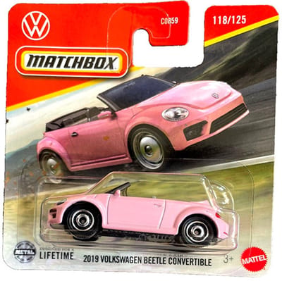 MATCHBOX 2019 VOLKSWAGEN BEETLE CONVERTIBLE KEVER CABRIO 118/125 (1:64) MAIMI PINK