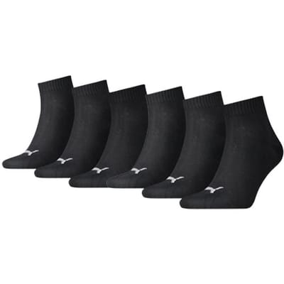 Puma Quarter Sokken Zwart 6-pack-35/38