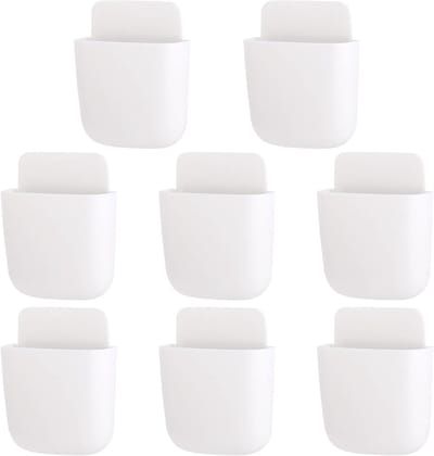 8 stuks - afstandsbediening houder - zelfklevend - Remote Controll Holder - organizer aan de muur - Muurhouder - Opbergdoos voor wandmontage - telefoon oplader, penhouder, organizer voor thuis, kantoor en school - ABS - 11.5*8*3.5 cm