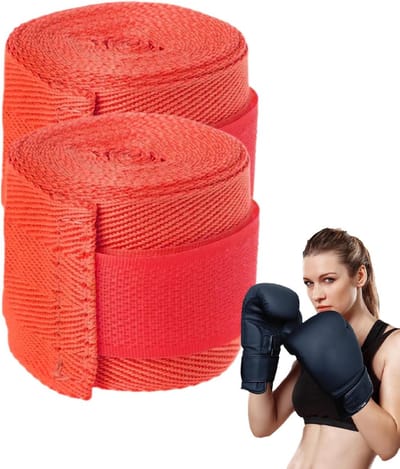Handzwachtels Boksen - Polssteun Verband - Vechtsport Training - Elastisch Ademend Materiaal - 15x10x4 cm - Rood