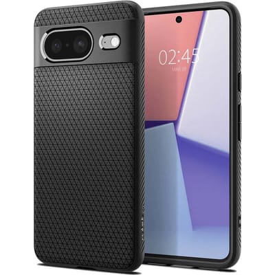 Spigen Liquid Air Hoesje voor de Google Pixel 8 - Back Cover Flexibel TPU Matte Zwart