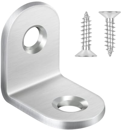 Hoekverbinders 20 stuks, 20 x 20 mm, 90 graden, roestvrij staal, met schroeven voor meubels