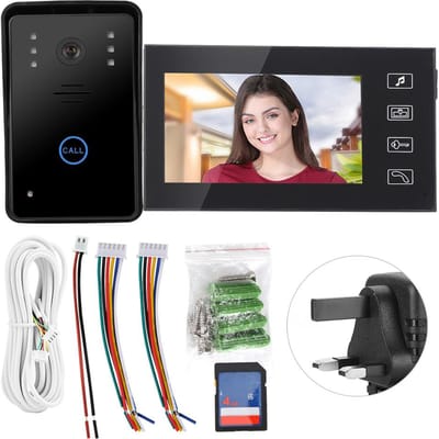 Caméra Vidéo Photo TFT 7 pouces Sonnette Interphone Système d'Accès Sécurité Domicile