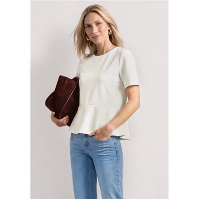 Shirt met ronde hals en volantdetail
