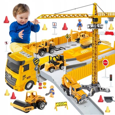 Bouwtruckset - Vrachtwagen & Graafmachine Speelgoed - licht en geluid - duurzaam en veilig - educatief speelgoed - perfect cadeau - voor kinderen van 3-8 jaar