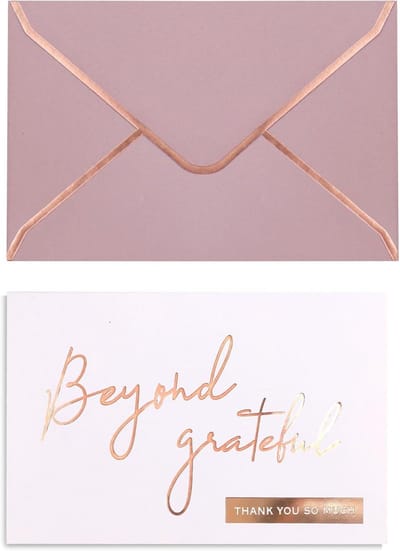36 Roze Goud Bedankkaarten met Enveloppen - Formaat 10x15 cm - Voor Bruiloft, Babyshower en Verjaardag